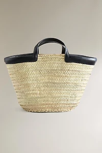 LEATHER DETAIL TOTE BAG