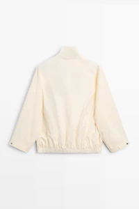 Oversize bomber jacket with snap buttons