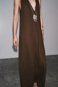 ZW COLLECTION LINEN BLEND MIDI DRESS