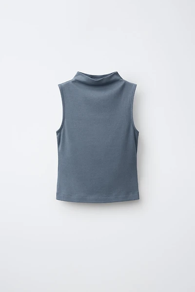 COTTON MODAL SLEEVELESS T-SHIRT