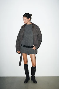 SOFT KNIT MINI DRESS WITH SEAM DETAIL