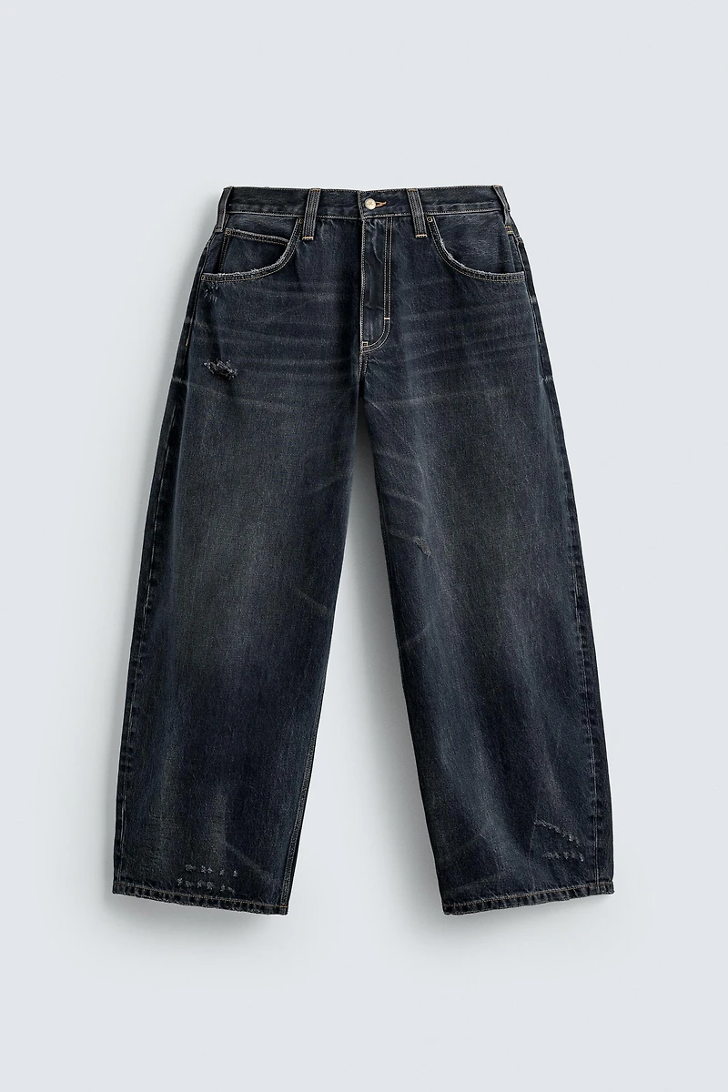 WASHED BALLOON FIT JEANS
