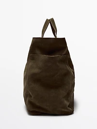 leather and split maxi shopper bag