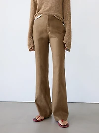 100% linen kick flare fit pants