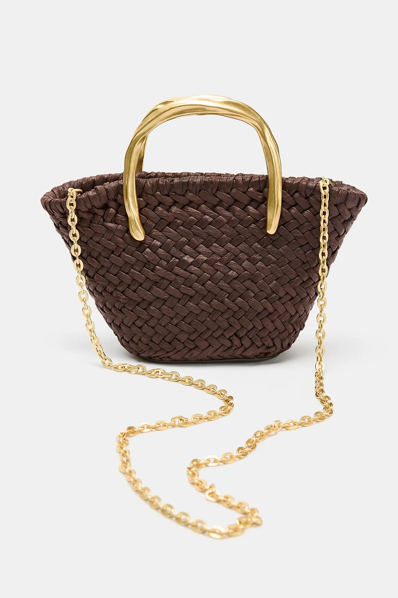 MINI BUCKET BAG WITH METAL HANDLE DETAIL