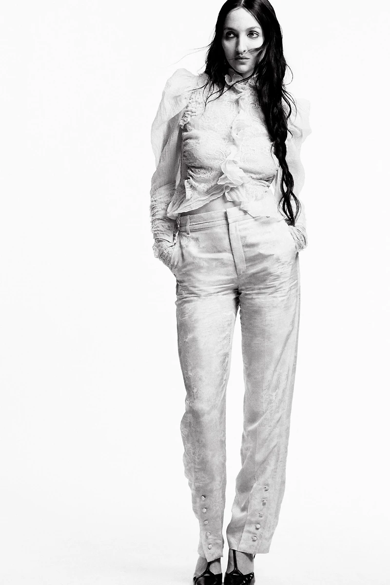 ZW COLLECTION LIMITED EDITION COMBINATION RUFFLE SHIRT