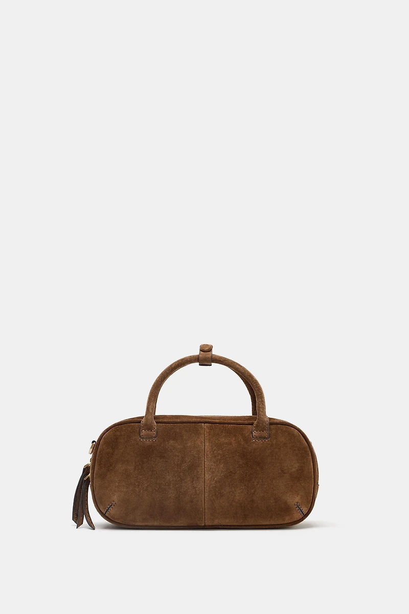 SAC MINI BOWLING EN CUIR VELOURS