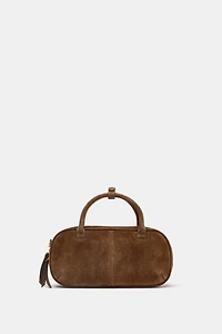 SAC MINI BOWLING EN CUIR VELOURS