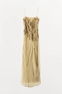 EMBOSSED LACE GEORGETTE DRESS