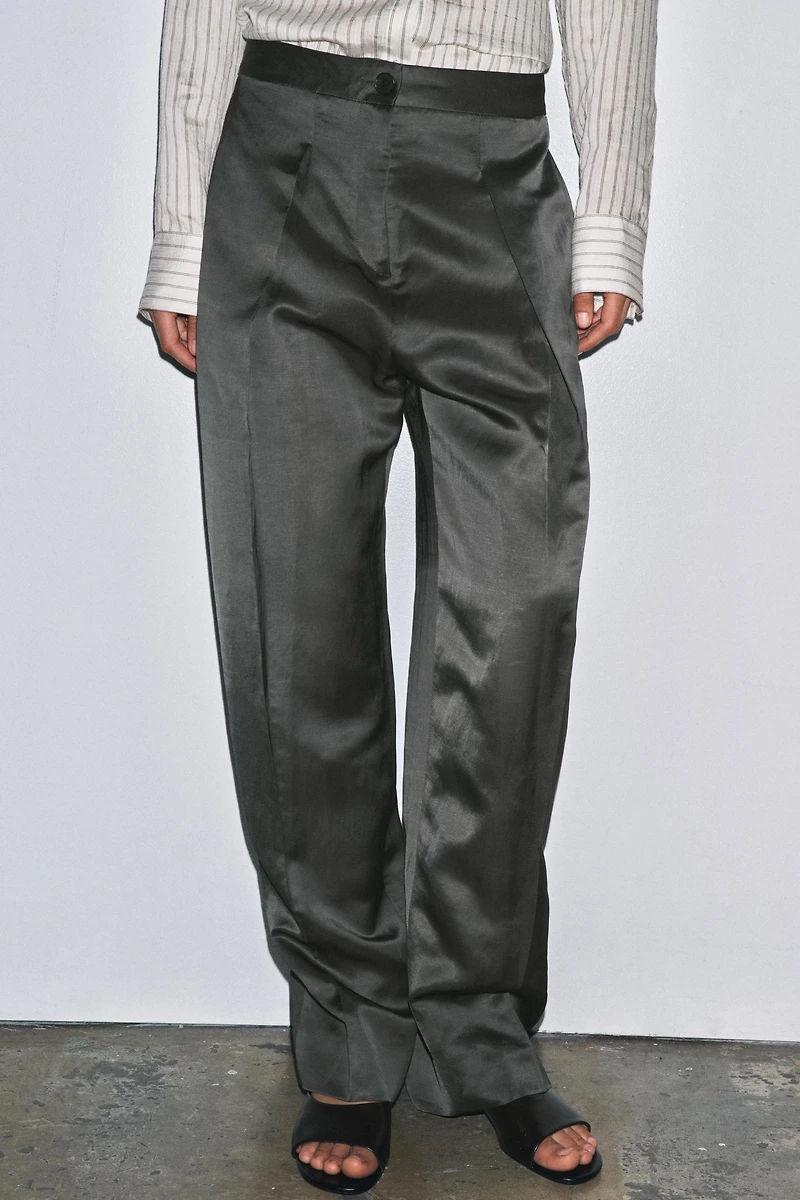 SATIN LINEN PANTS ZW COLLECTION