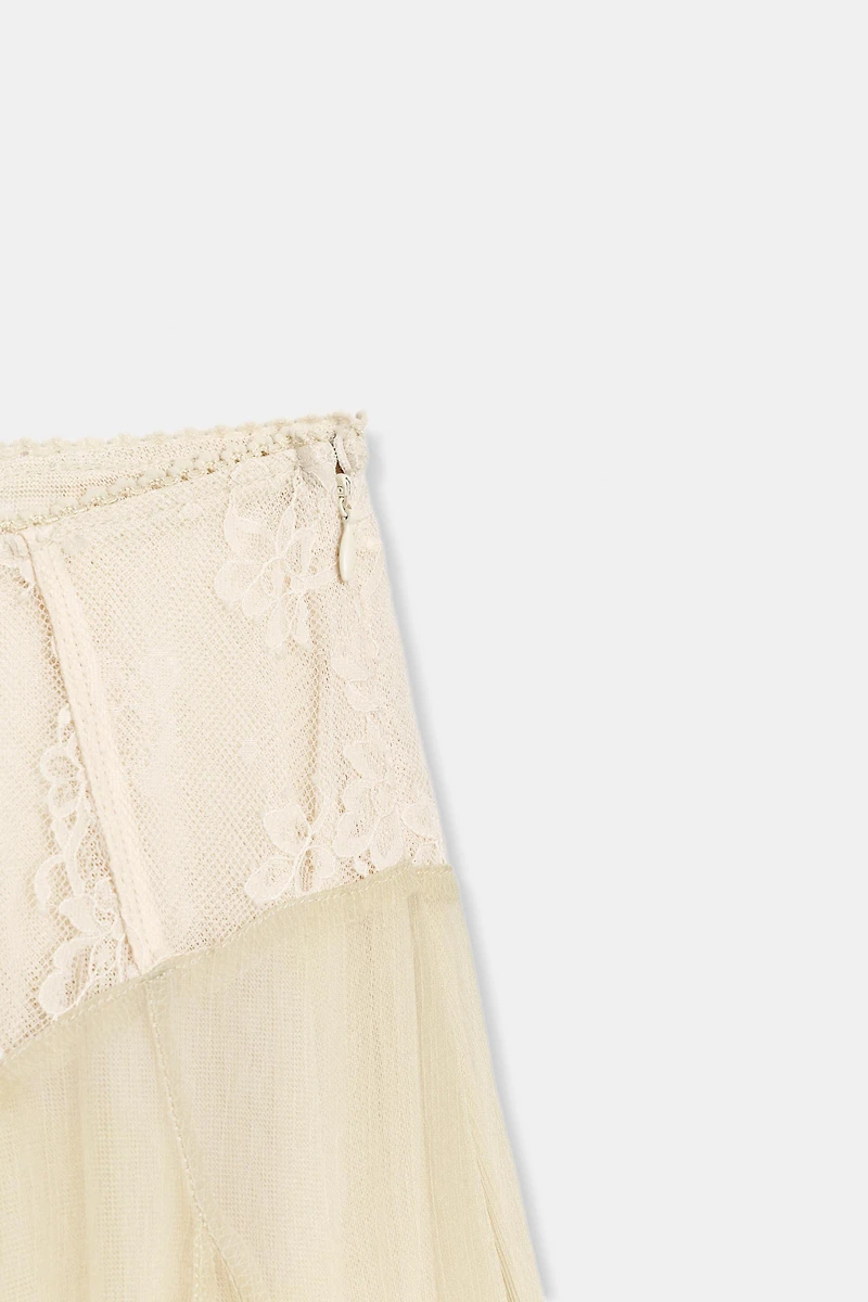 COMBINATION MIDI SKIRT