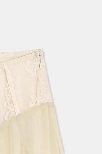 COMBINATION MIDI SKIRT