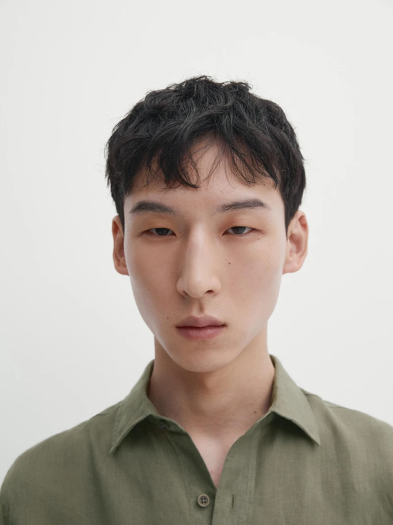 Regular fit 100% linen shirt