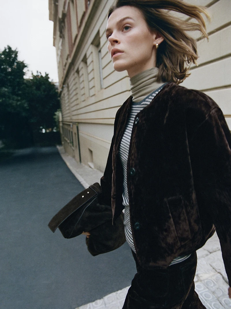 Straight-leg mid-rise flocked jeans