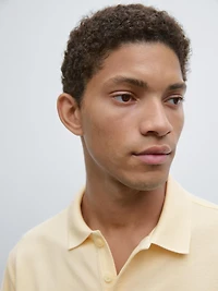 Micro textured piqué cotton polo shirt
