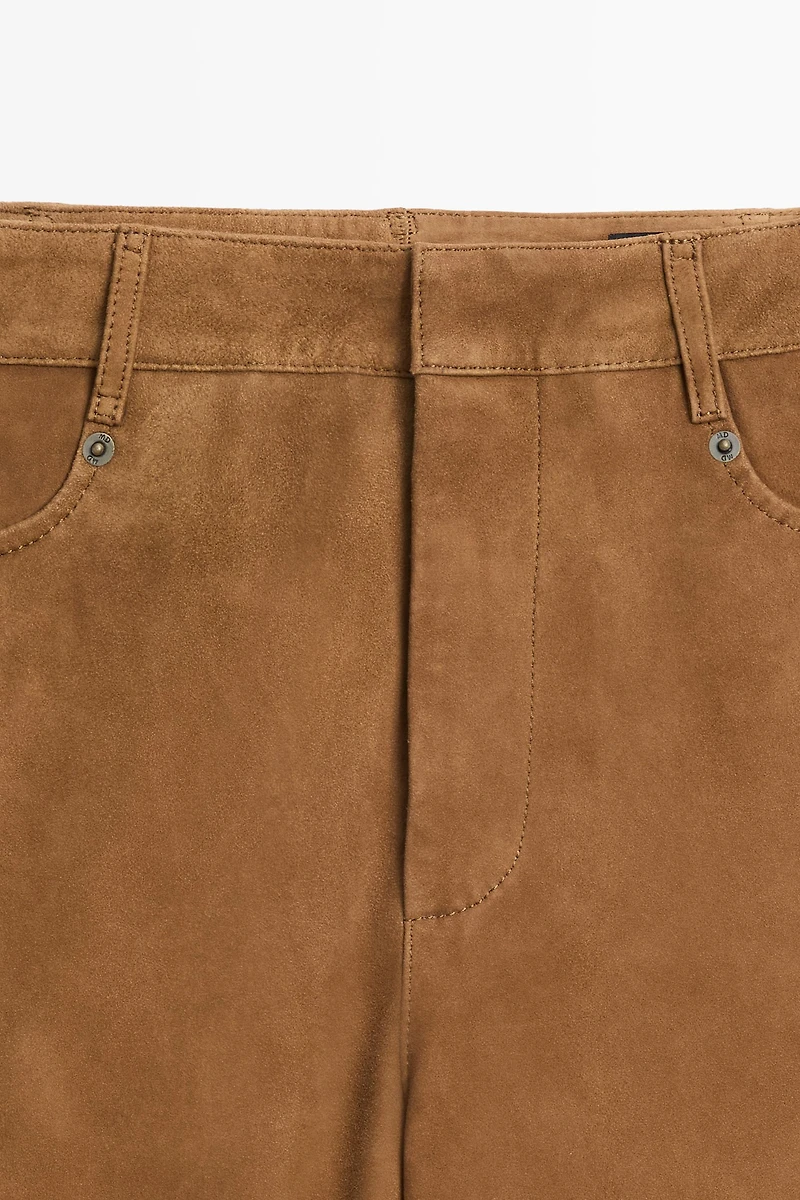 Suede leather pants