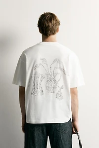 RELAXED FIT FLORAL LETTERING T-SHIRT