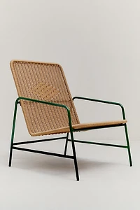 OUTDOOR BRAIDED CHAIR WITH GEOMETRIC DETAIL
