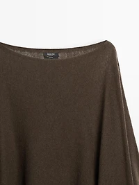 100% wool asymmetric knit cape