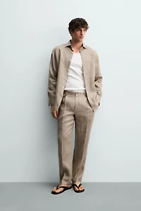 REGULAR FIT 100% LINEN SHIRT