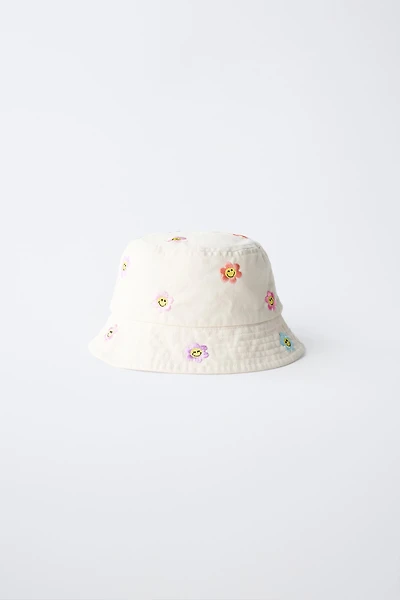 SMILEYWORLD ® EMBROIDERED FLORAL BUCKET HAT