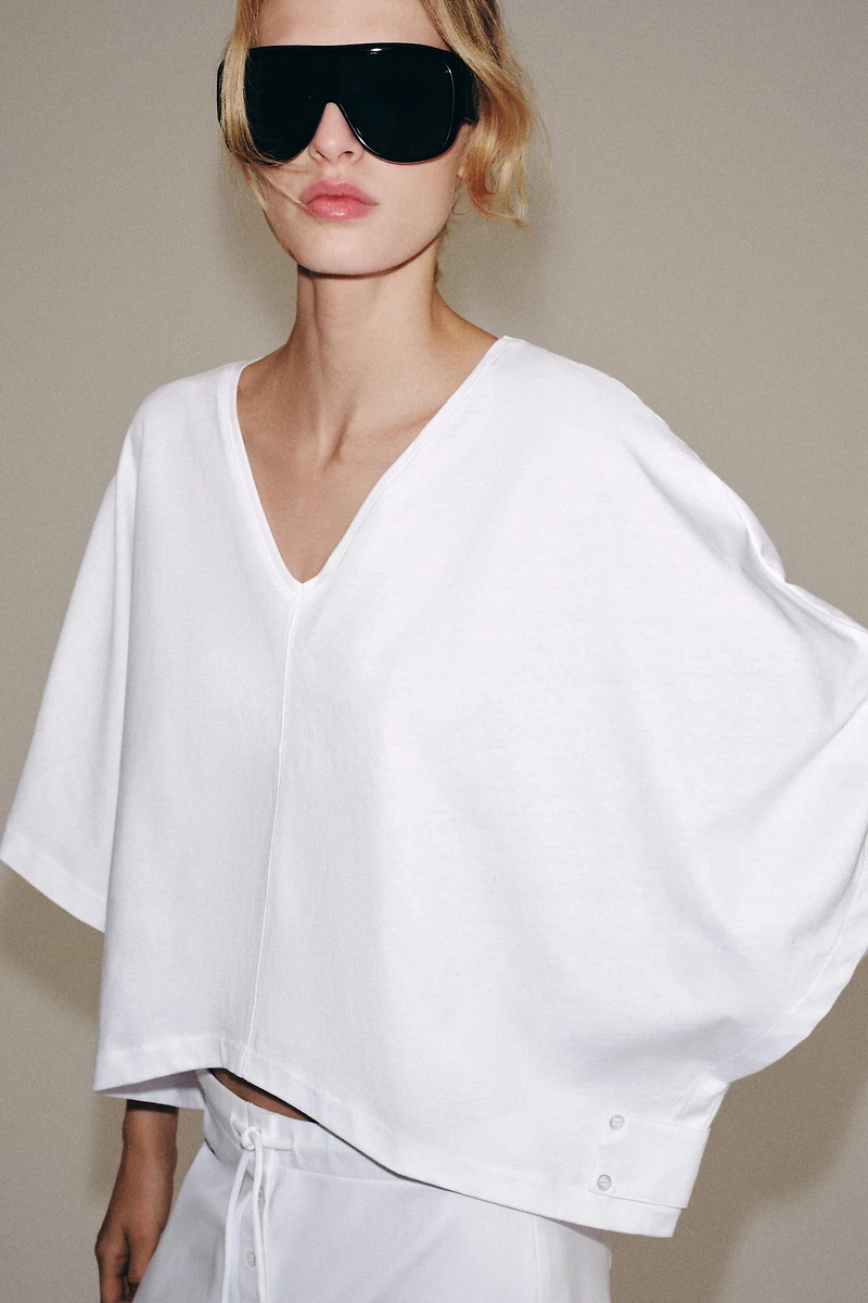 T-SHIRT CAPE EN COTON