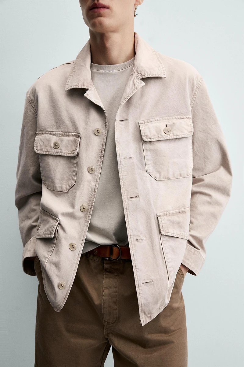 WASHED REGULAR FIT POCKET JACKET