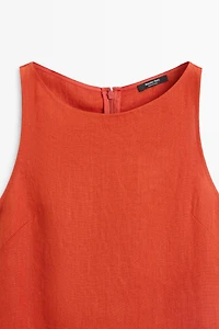 100% linen halter dress