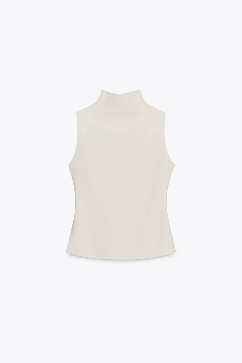 POLIAMIDE MOCK NECK TOP