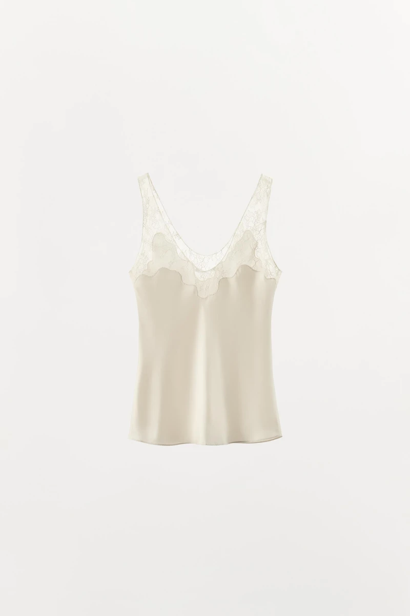 SATIN LACE CAMISOLE TOP