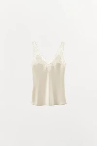 SATIN LACE CAMISOLE TOP