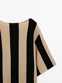 Pull maille rayée avec coton