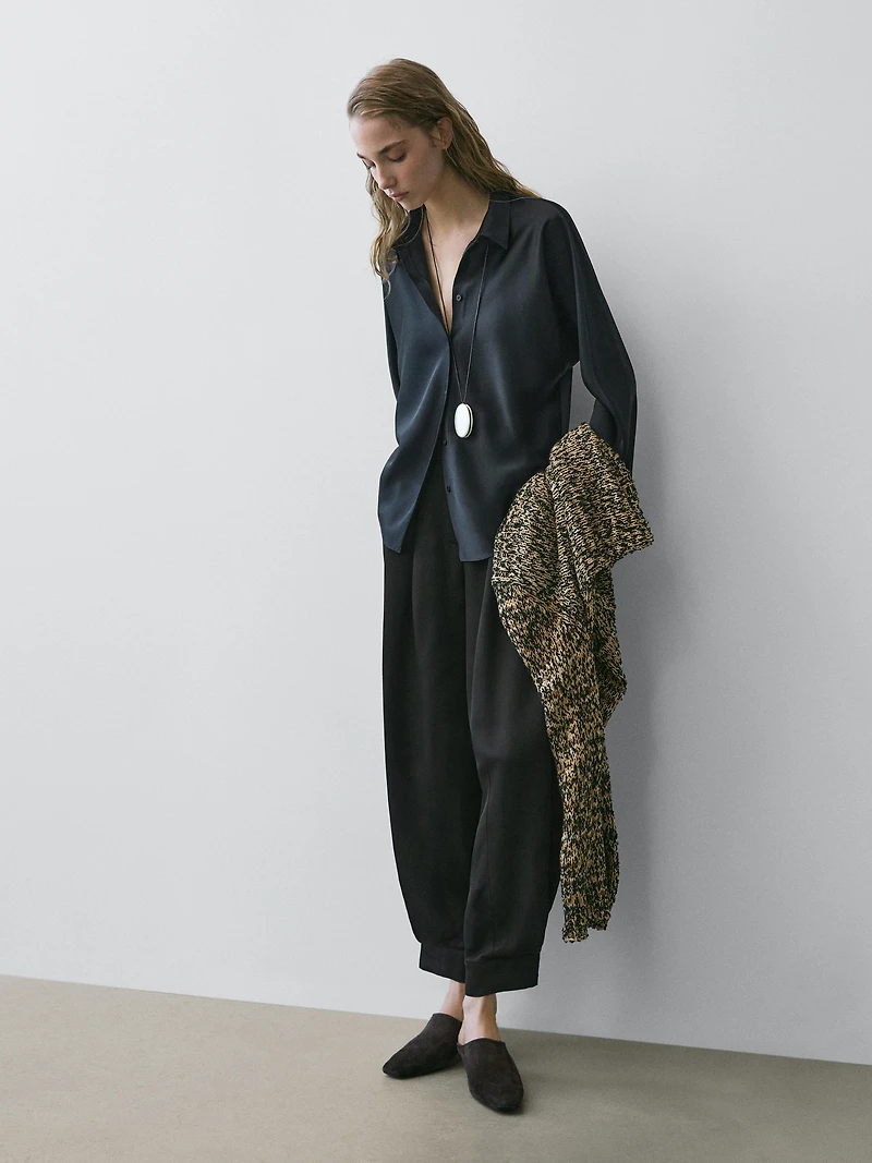 Flowing satin shirt