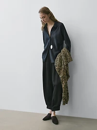 Flowing satin shirt
