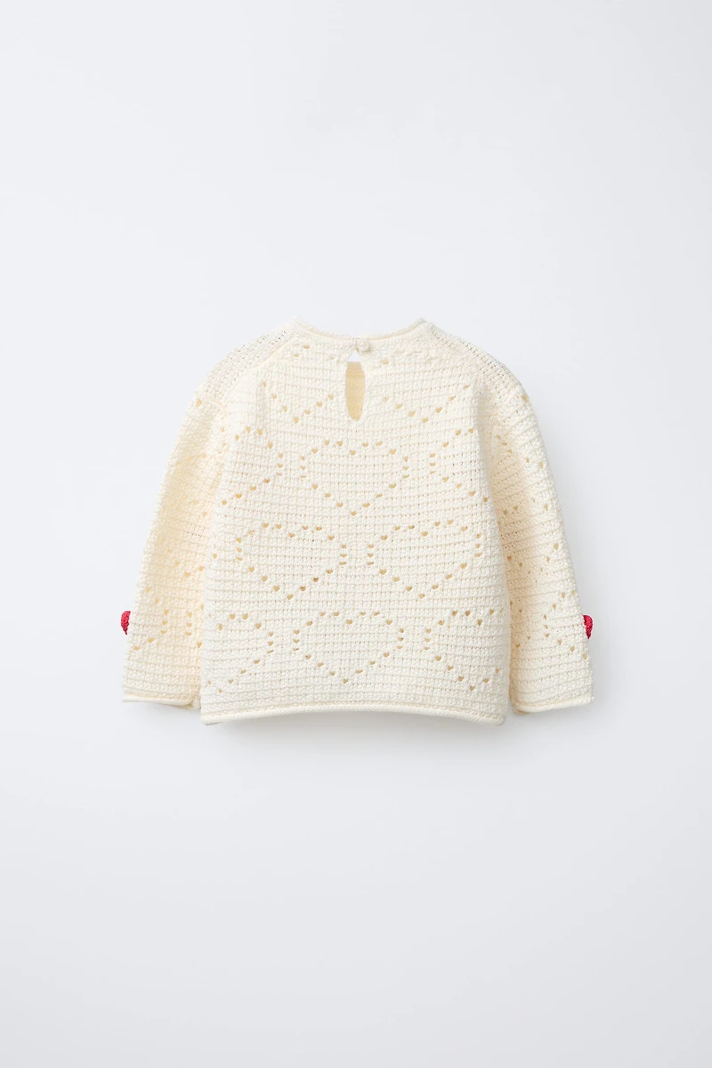 CROCHET KNIT HEART JUMPER