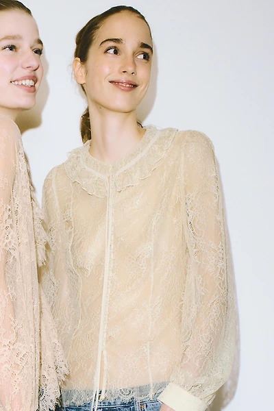 CHEMISE EN DENTELLE À BOUTONS ZW COLLECTION LIMITED EDITION