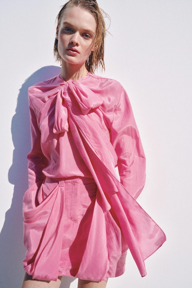BLOUSE FLUIDE À NŒUDS ZW COLLECTION