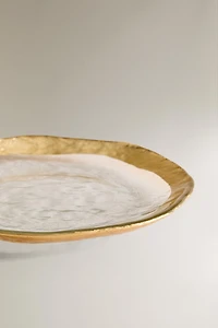 GOLD-RIMMED GLASS SIDE PLATE