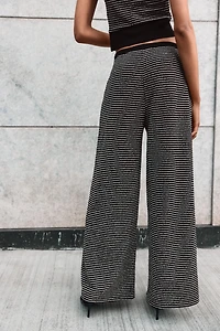 STRIPED BOUCLÉ PANTS