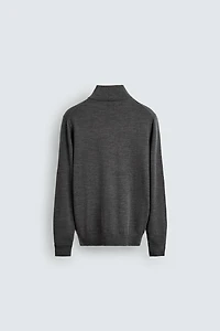 100% WOOL QUARTER-ZIP SWEATER