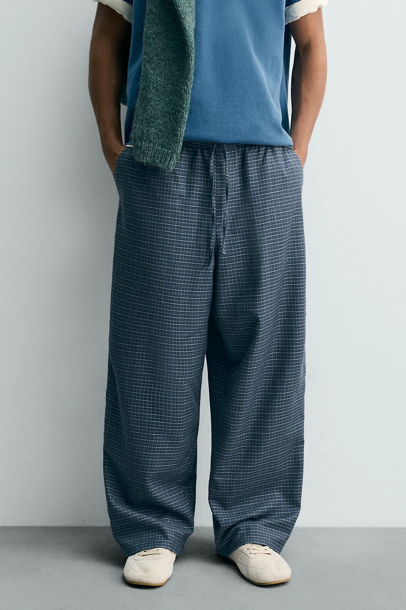 PLAID BAGGY FIT PANTS
