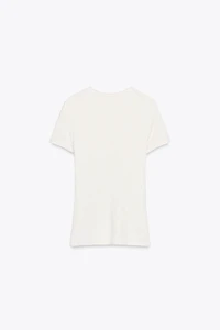 RIBBED TEXT T-SHIRT
