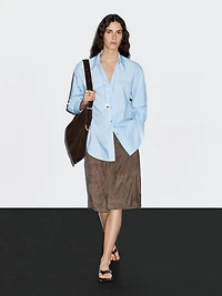 Long 100% cotton poplin shirt