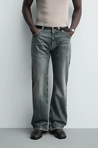 STRAIGHT FIT BOOTCUT SLIT JEANS