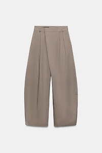 ASYMMETRIC WAIST PLEATED TROUSERS