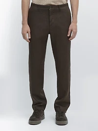 Tapered fit linen trousers