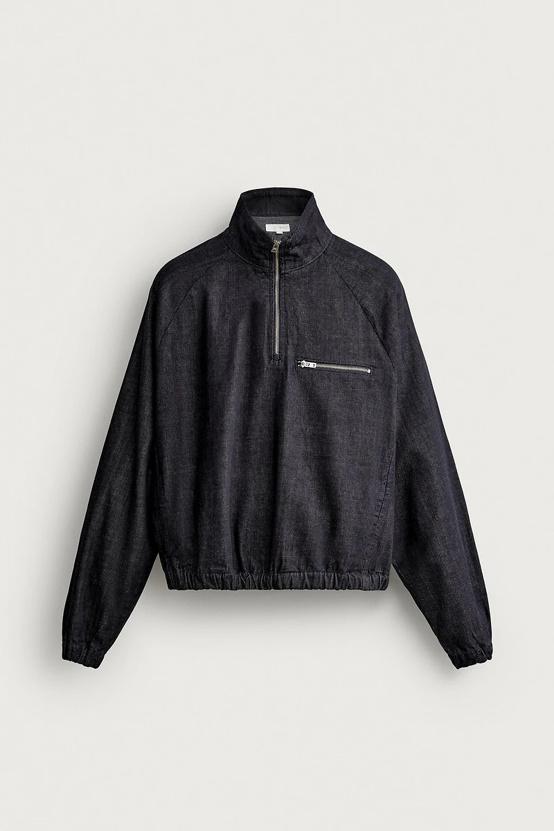 SWEAT KANGOUROU EN DENIM COUPE DÉCONTRACTÉE