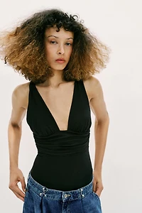 OPEN-BACK POLYAMIDE BODYSUIT