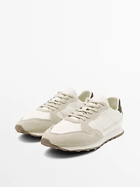 Trainers with contrast back piece