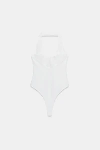 STRETCH KNIT HALTER BODYSUIT